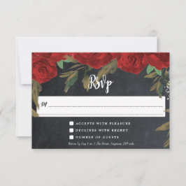 rote Rosen boho blumenehe rsvp Antwortkarte Karte