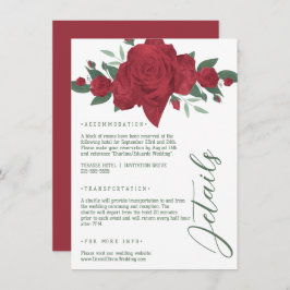 Rote Rosen Boho Wedding Begleitkarte
