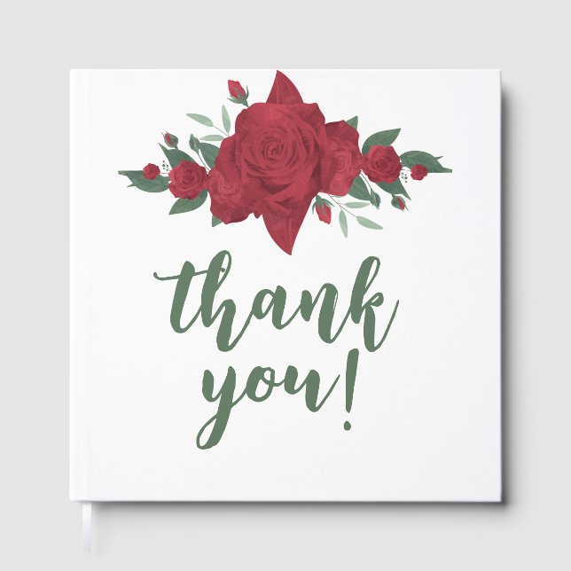 Rote Rosen Boho Wedding Gästebuch (Vorderseite)