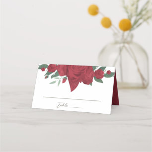 Rote Rosen Boho Wedding Platzkarte