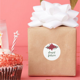 Rote Rosen Boho Wedding Runder Aufkleber