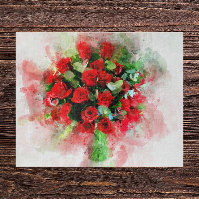 Rote Rosen Bouquet Blume Aquarell - wb (Von Creator hochgeladen)