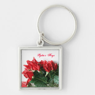 Rote Rosen Bouquet Individuell anpassbare Schlüsse Schlüsselanhänger