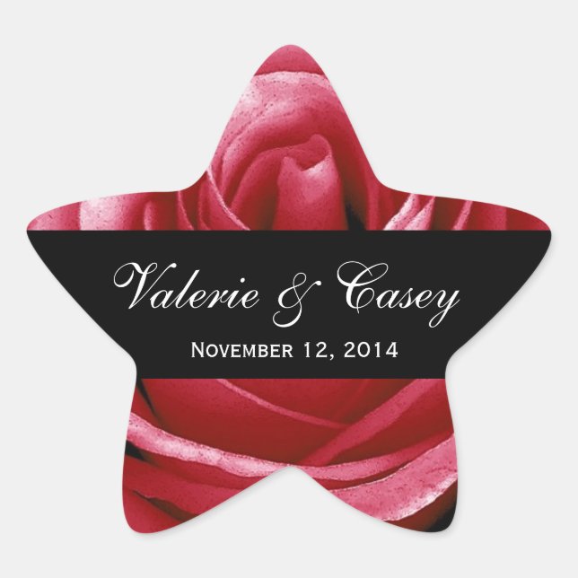 Rote Rosen Bride Groom Wedding Sticker V004 (Vorderseite)