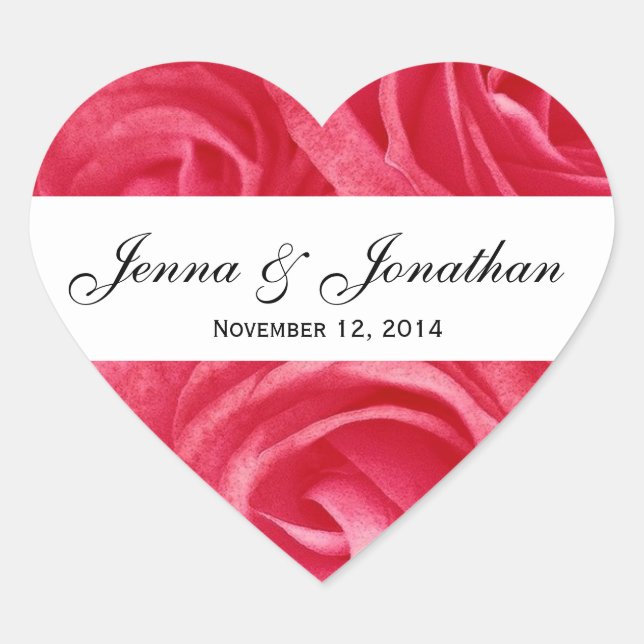 Rote Rosen Bride Groom Wedding Sticker V007 (Vorderseite)