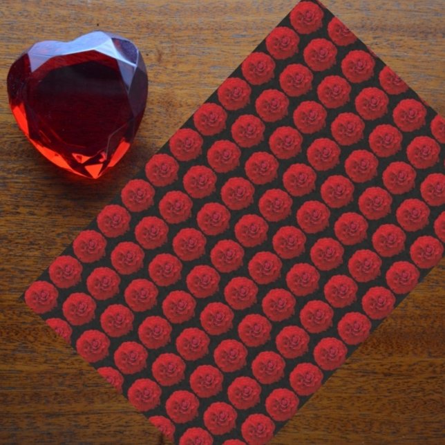 Rote Rosen Classic Black Floral Seidenpapier (Von Creator hochgeladen)