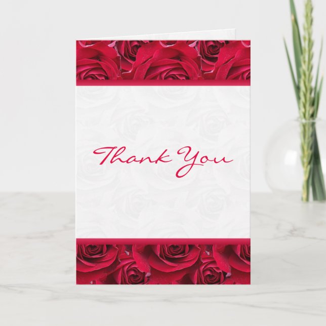 Rote Rosen danken Ihnen reichlich zu kardieren Dankeskarte (Vorderseite)