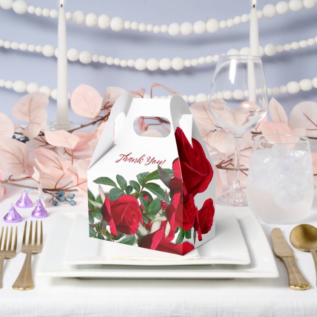 Rote Rosen Dankeschön Handle Gefälligkeitsboxen Geschenkschachtel (Hochzeit)