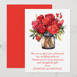 Rote Rosen Dankeschön Karte