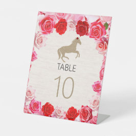 Rote Rosen Derby Party Tischnummer Sockelschild
