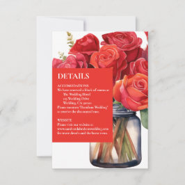 Rote Rosen Details Umschließungskarten RSVP Karte