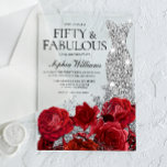 Rote Rosen Diamond Gown Black 50. Geburtstagsparty Acryleinladungen<br><div class="desc">Rote Rosen Silver Diamond Gown 50. Geburtstagsparty 50 und Fabulous Akryllische Einladung Siehe Matching Kollektion in Nest und Nest Store Vielen Dank</div>