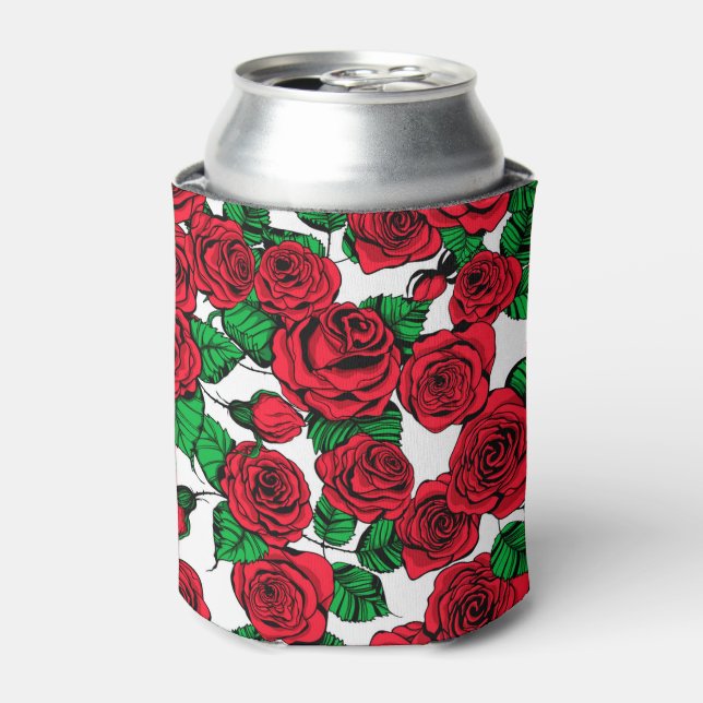 Rote Rosen Dosenkühler (Kanne Vorderseite)