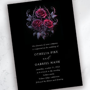 Rote Rosen Dramatische Moody Gothic Hochzeit Einladung