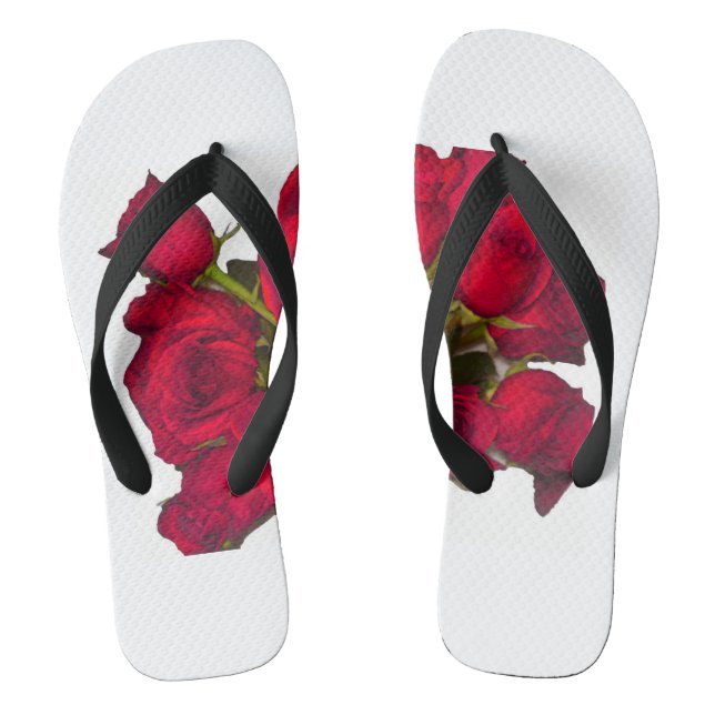 Rote Rosen Drehte Flop Flip Flops (Fußbett)