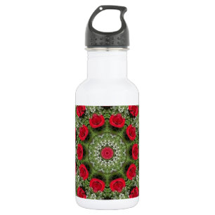 Rote Rosen Edelstahlflasche