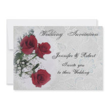 Rote Rosen Einladung zur Hochzeit