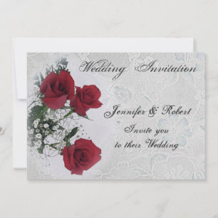 Rote Rosen Einladung zur Hochzeit