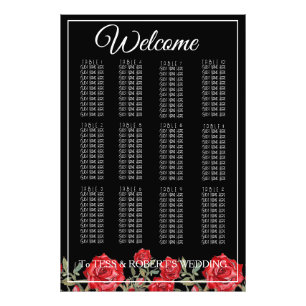 Rote Rosen Elegante schwarze Sitzkronen drucken Fotodruck