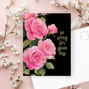 Rote Rosen ENTSCHULDIGUNG FÜR DEN VERLUST Kondolen Postkarte