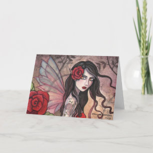 Rote Rosen-Fee-Grußkarte von Molly Harrison Karte
