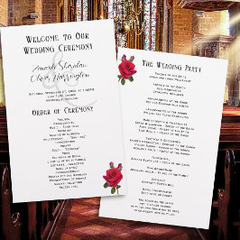 Rote Rosen - Flat Sheet Wedding Program