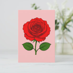 Rote Rosen-Flatcard