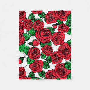 Rote Rosen Fleecedecke