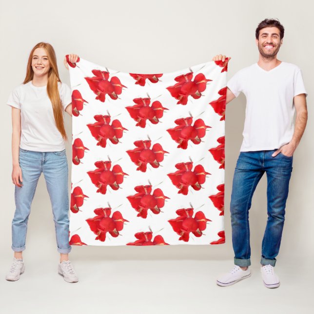 Rote Rosen, Fleecedecke (Beispiel)