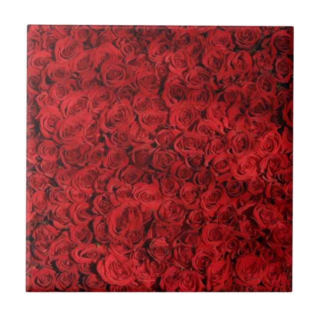 Rote Rosen Fliese (Vorderseite)
