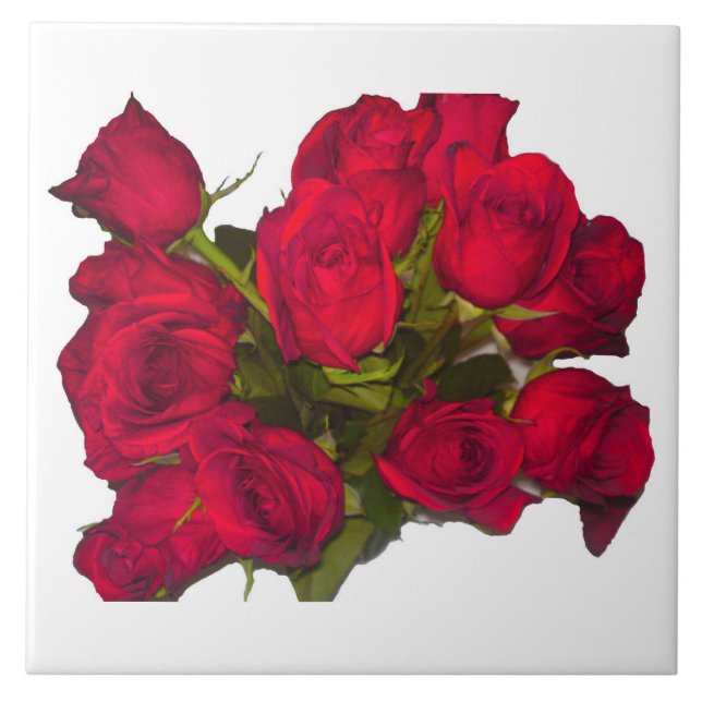 Rote Rosen Fliese (Vorderseite)