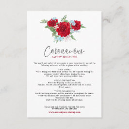 Rote Rosen Floral Elegante Script Coronavirus Sich Begleitkarte