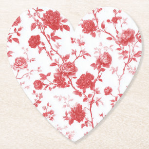 Rote Rosen Florales Brautparty Untersetzer