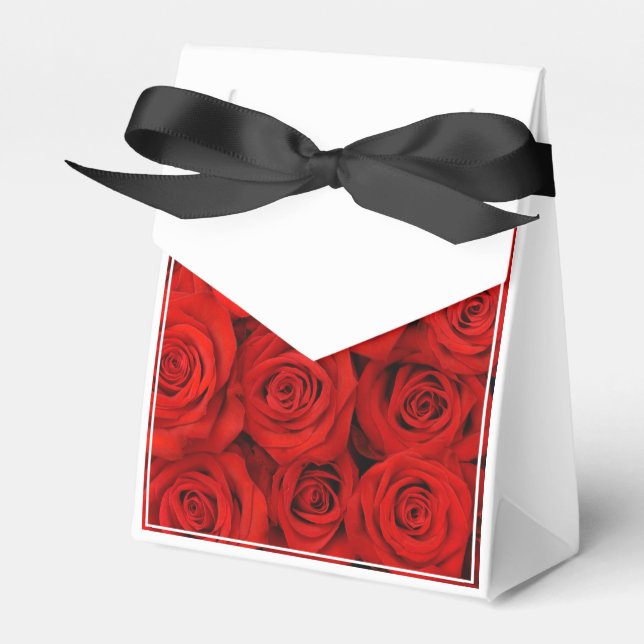 Rote Rosen für Gastgeschenk Geschenkschachtel (Vorderseite)
