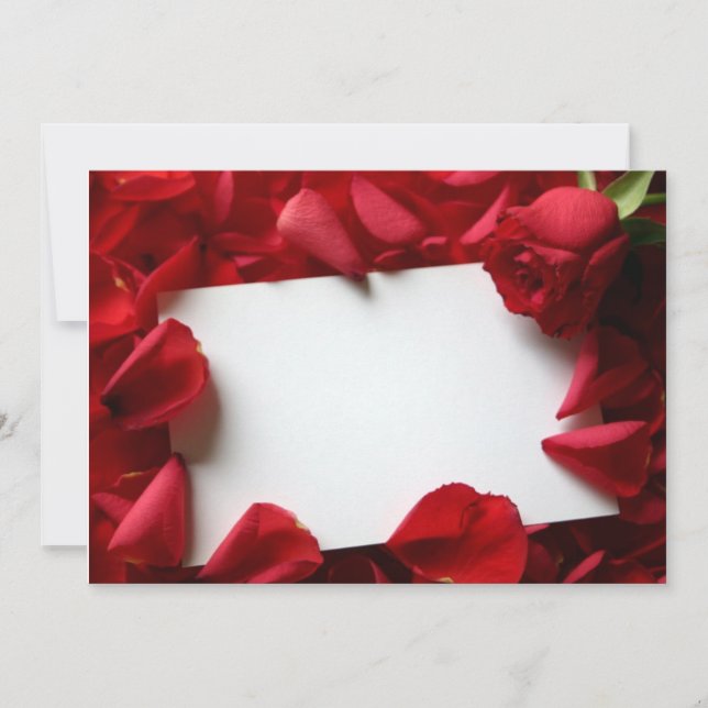 Rote Rosen für Ihre wahre Liebe: Eine Valentinerka Einladung (Vorderseite)