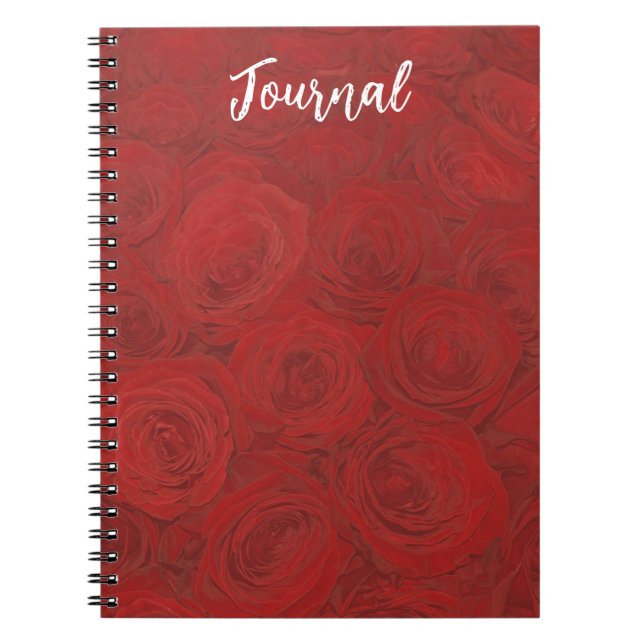 Rote Rosen für JournalNotebook Notizblock (Vorderseite)