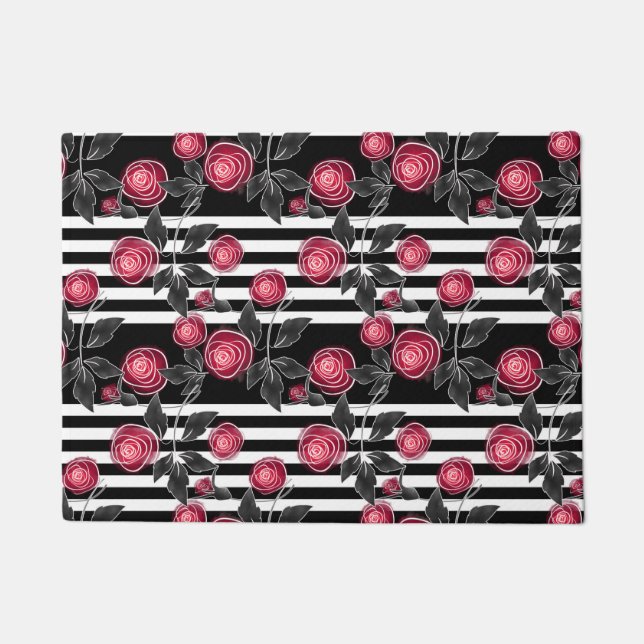 Rote Rosen Fußmatte (Vorderseite)