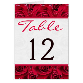 Rote Rosen Galore Tischnummer Card