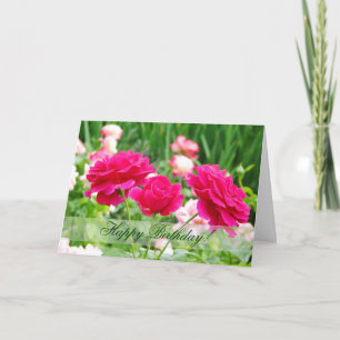 rote Rosen Geburtstags-Grußkarte Karte