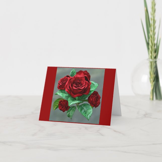 Rote Rosen ... gefundenes Bild, Karte (Vorderseite)