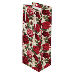 Rote Rosen Geschenktasche Geschenktüte Für Weinflaschen