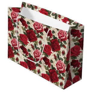 Rote Rosen Geschenktasche Große Geschenktüte