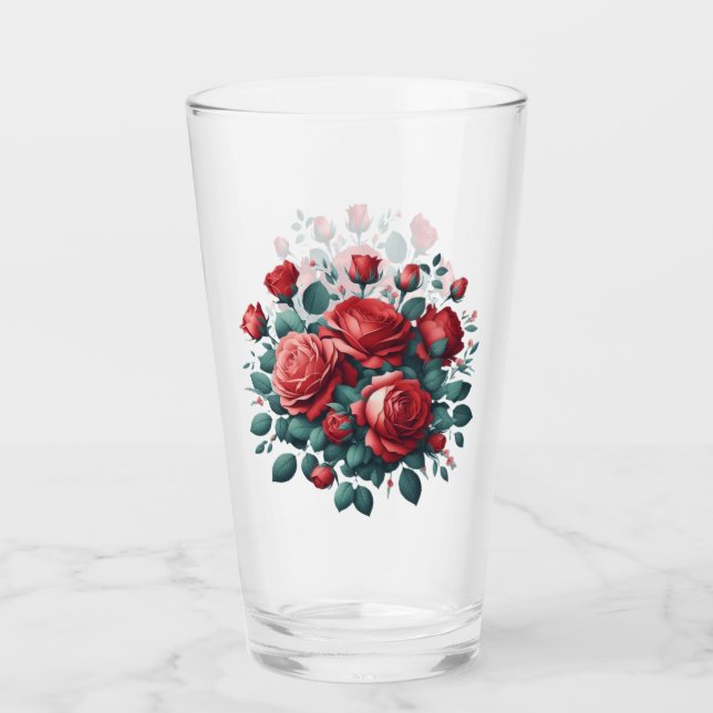 Rote Rosen Glas (Vorderseite)