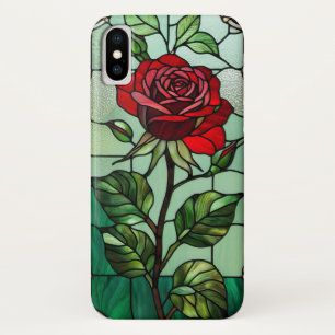 Rote Rosen-Glasmalerei Case-Mate iPhone Hülle