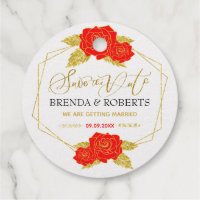 Rote Rosen Goldrahmen Rett-the-date Typografie