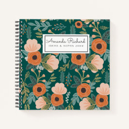 Rote Rosen Green Whimsitical Pattern Notebook Notizbuch