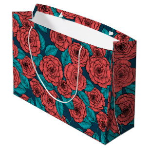Rote Rosen Große Geschenktüte