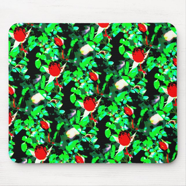 rote Rosen grün Thunder_Cove Mousepad (Vorne)