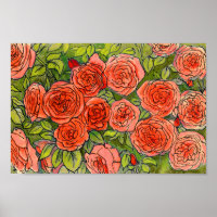 Rote Rosen, Grüne Blätter Rose Garten Sommer Blume