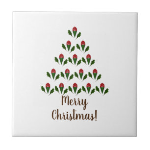 Rote Rosen & Grünen Weihnachtsbaum Weihnachten Fliese